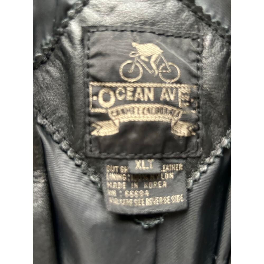 VTG Y2K Men’s XLT 100% Leather Full Length Trench Coat Jacket Black Pockets Tall - Picture 5 of 5